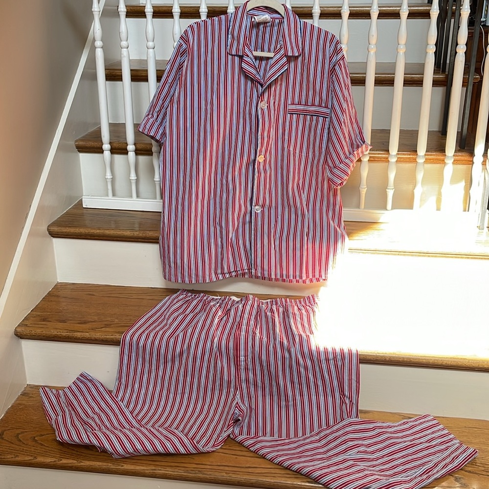 Men’s sleep 🛌 top and bottom. Puritan XL red white and blue and gray. - Picture 1 of 11